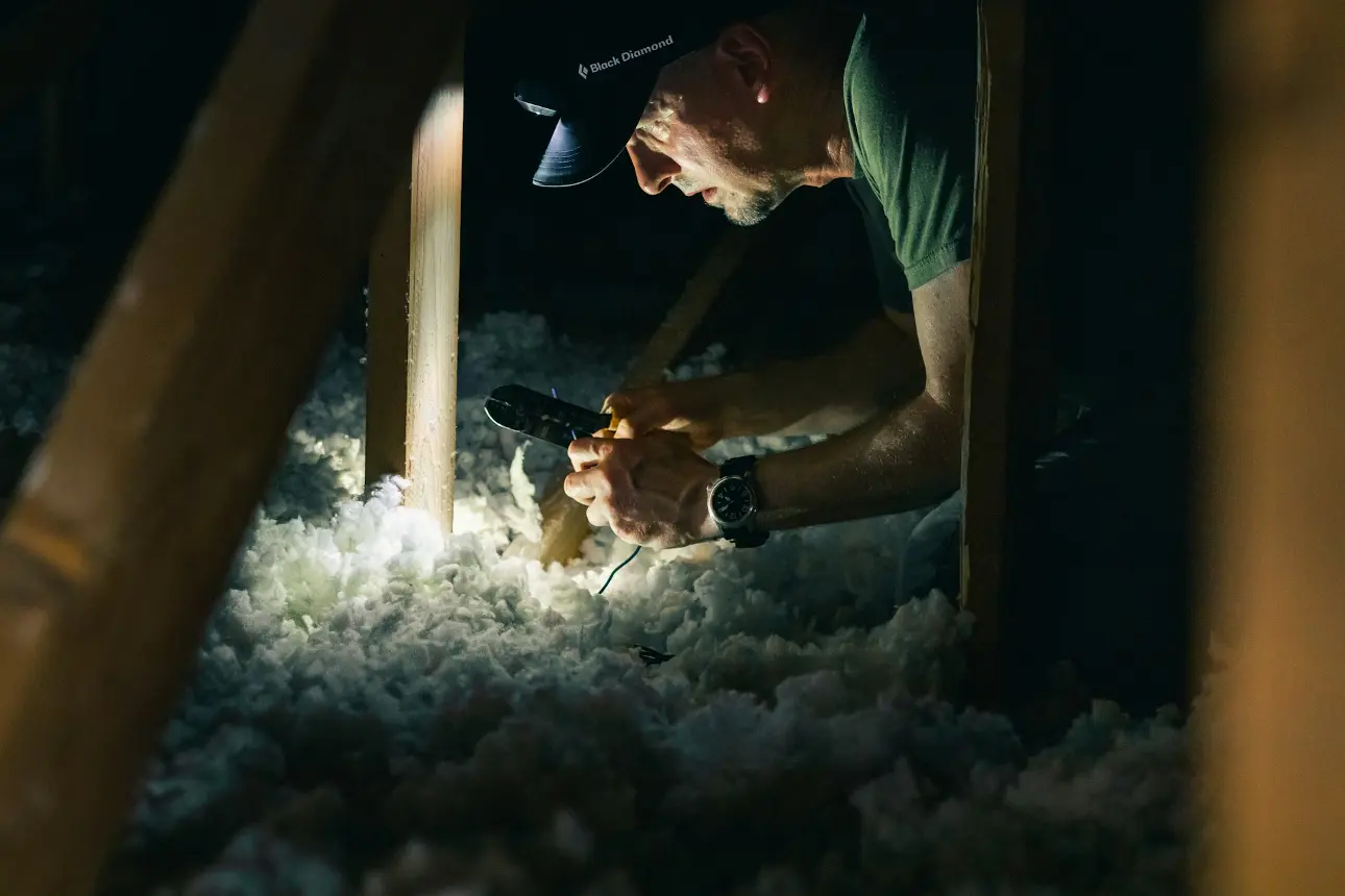 man conducting insulation inspection montgomery county