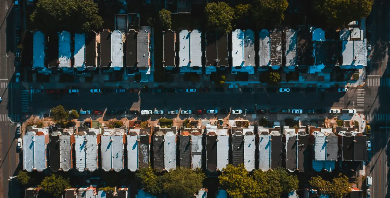 philadelphia row house overhead view